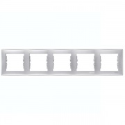 Рамка Sedna 5 постов горизонтальная, алюминий