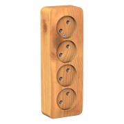 Розетка 4-ая без заземления без шторок Blanca Schneider Electric 16А 250В ясень изол.пластина