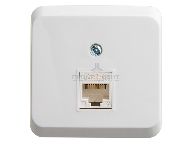 Розетка компьютерная RJ45 кат.5E Этюд белая [уп 17 шт]