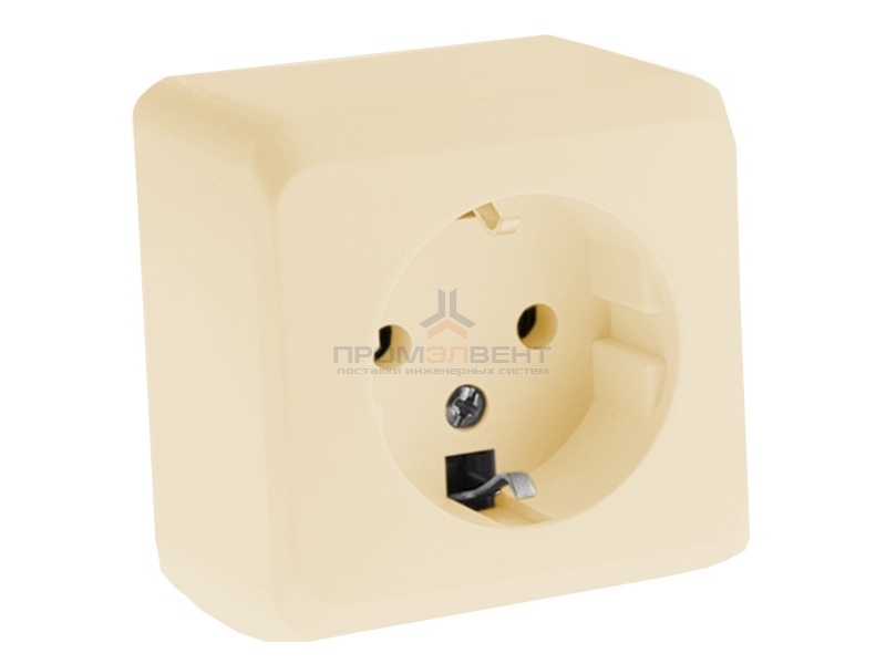 Розетка с/з Этюд кремовая [уп 17шт]