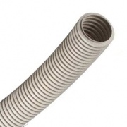 Труба ПВХ гибкая гофр. д.20мм, лёгкая без протяжки, цвет серый [бухта 50м]