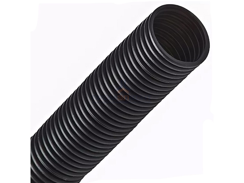 Труба ПНД гибкая гофр. д.50мм, лёгкая без протяжки, цвет чёрный [бухта 15м]