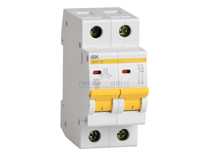 Автоматический выключатель ВА47-29 2Р 25А 4,5кА характеристика В ИЭК (автомат)