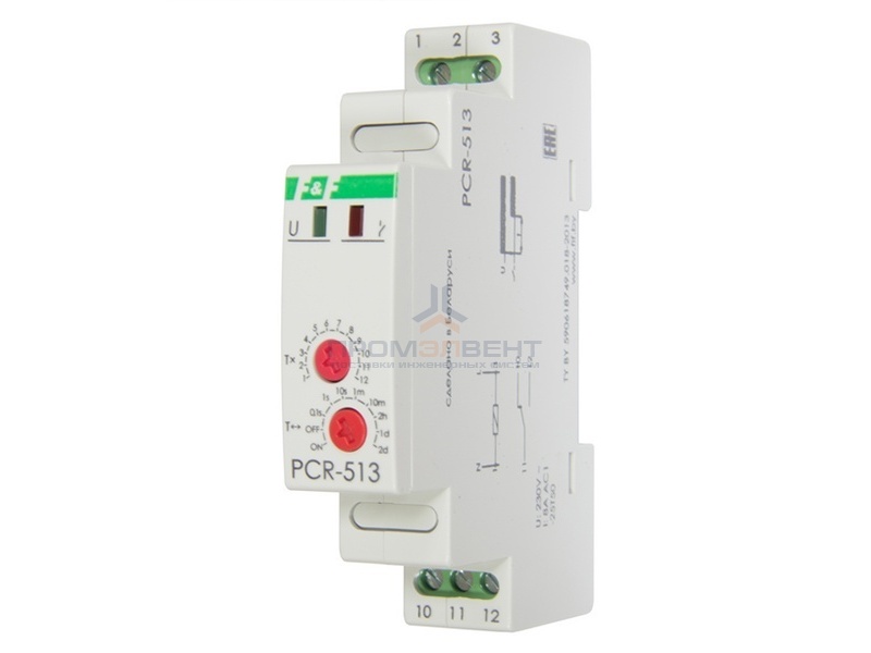 Реле времени PCA-513 0.1с - 24дн., 8А, 1NO/NC, задержка включения