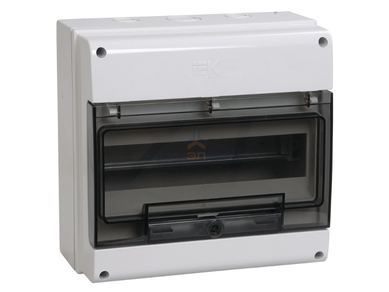 Щит влагозащищенный КМПн-12 IP66 на 12 модулей навесной пластиковый с прозрачной дверкой ИЭК