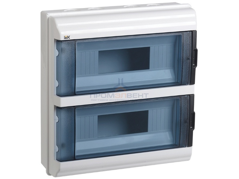 Бокс влагозащищенный КМПн-24 IP55 на 24 модуля навесной пластиковый с прозрачной дверкой ИЭК