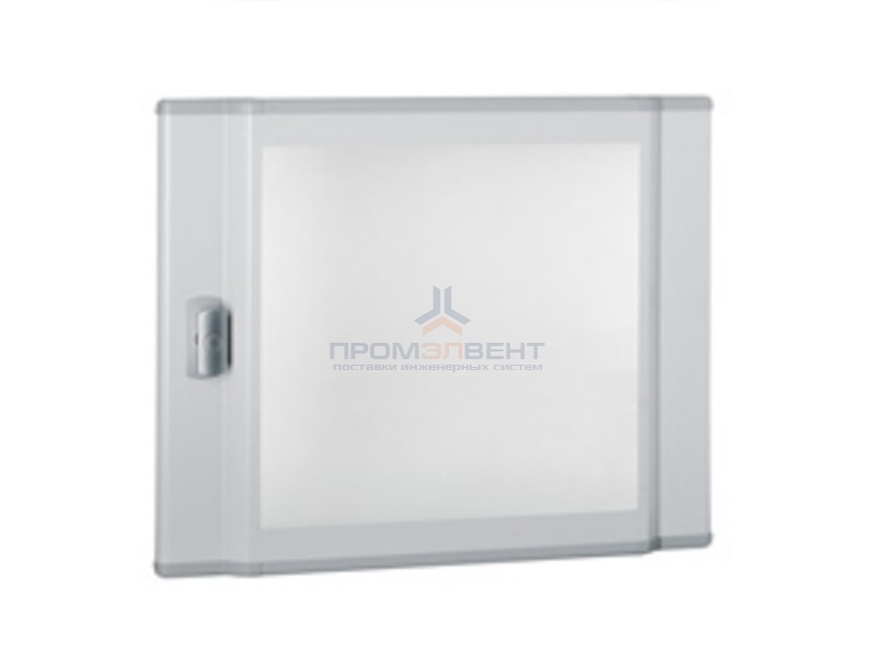 Дверь со стеклом выгнутая для шкафов Legrand XL3 160-400 высотой 450мм 2 рейки