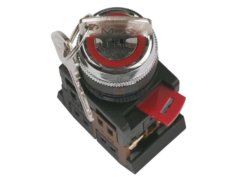 Переключатель АKS-22 черный с ключ. 2 полож. I-O 1з+1р ИЭК